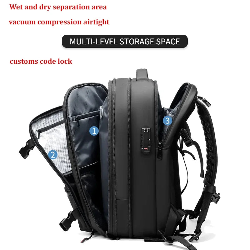 Zaino da Viaggio per Laptop 17" - Zaino Espandibile e Compatto per Scuola e Affari, Grande Capacità e Compressione Sottovuoto