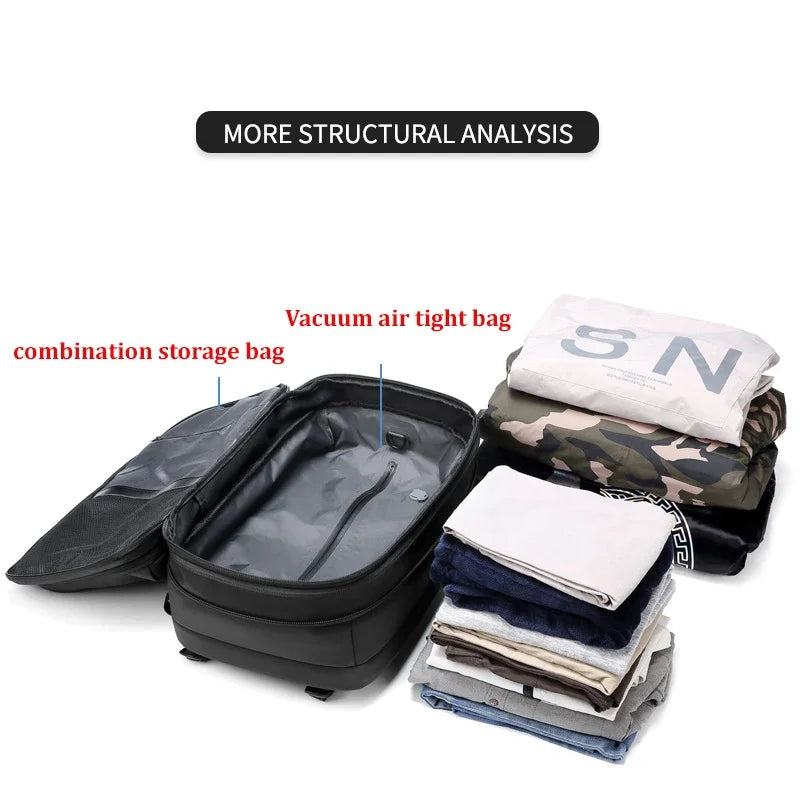 Zaino da Viaggio per Laptop 17" - Zaino Espandibile e Compatto per Scuola e Affari, Grande Capacità e Compressione Sottovuoto