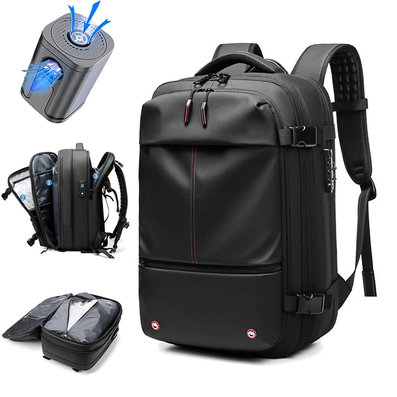 Zaino da Viaggio per Laptop 17" - Zaino Espandibile e Compatto per Scuola e Affari, Grande Capacità e Compressione Sottovuoto